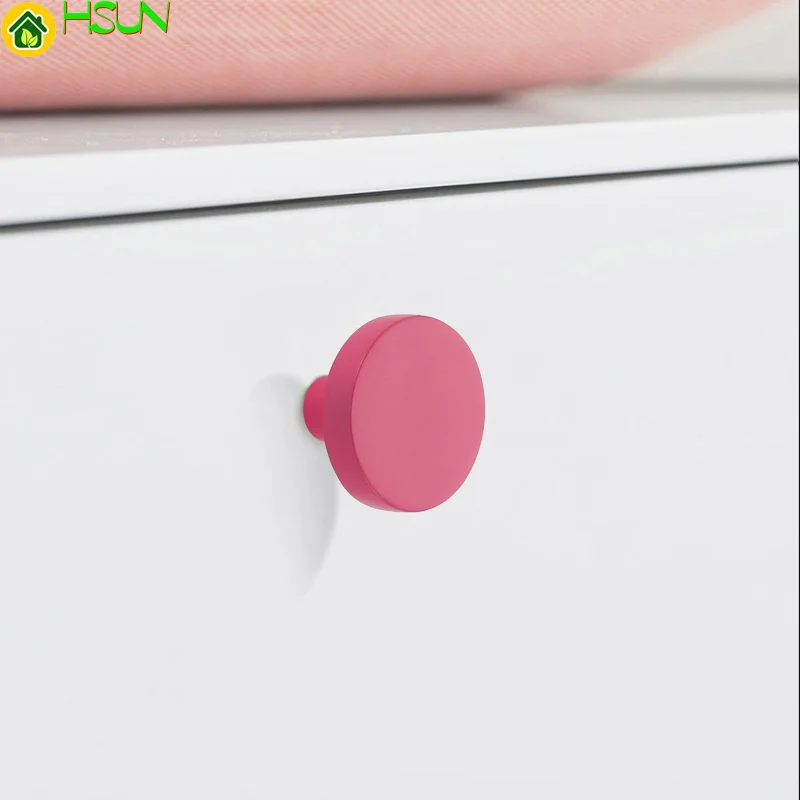 

Color children cartoon black drawer handle modern simple clothes cabinet door handle single hole handle