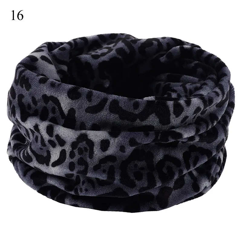 New Snood Scarves Ring Men Women Unisex Winter Soft Fleece Neck Scarf Double Layer Knitted Neck Scarves Warmer Printed Vintage