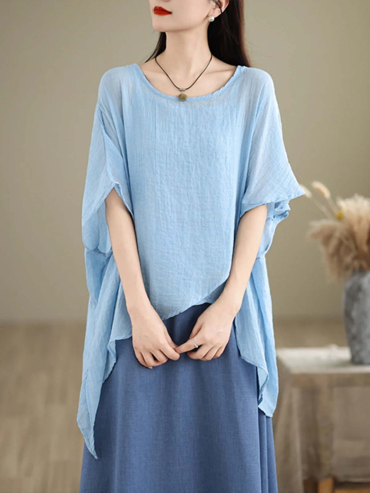 

Новая свободная футболка в китайском стиле Zen Sle, комплект макси-юбки, женский костюм-футболка, повседневный хлопковый топ с ремешком, летняя одежда