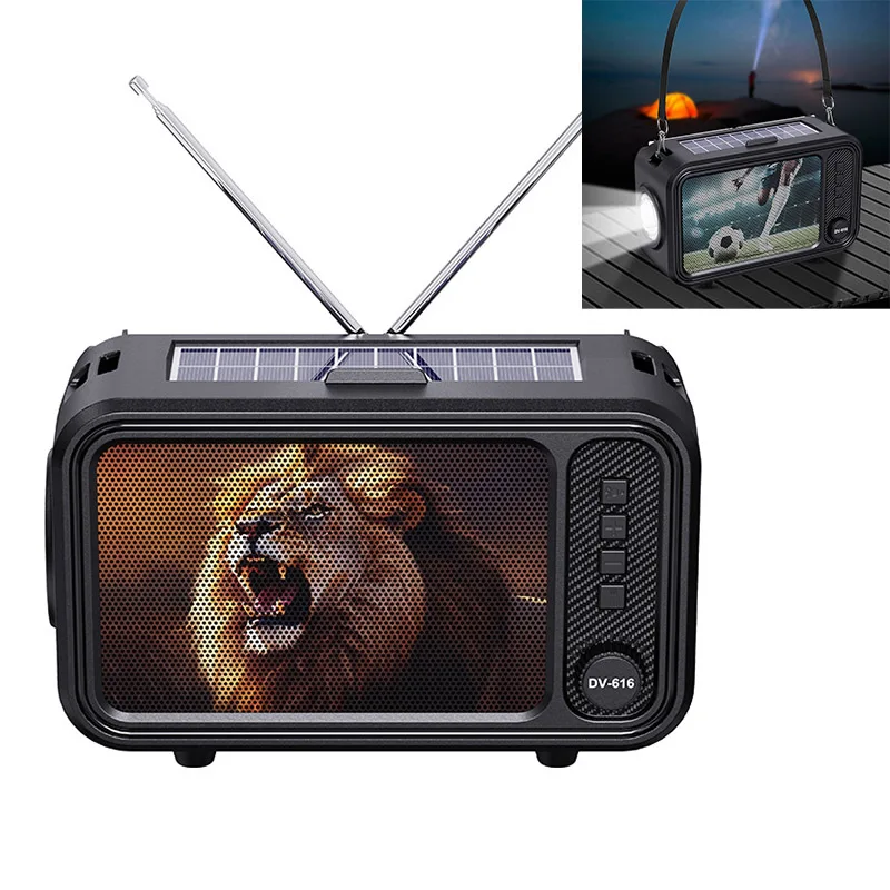 

Solar Charging Bluetooth Speaker With Dual Antenna FM Radio USB TF Speaker Player LED Flashlight Function
