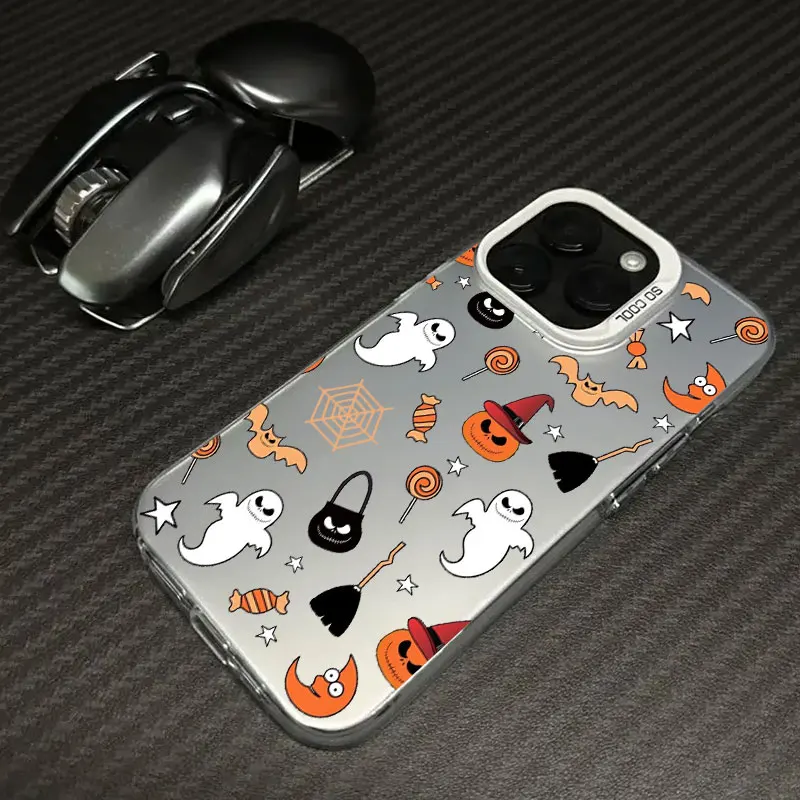 Halloween Happy Ghost Coque per Apple iPhone 17 Air 16e 16 14 15 13 11 Pro Max 15 Plus 12 17 ProMax Custodia antiurto per telefono