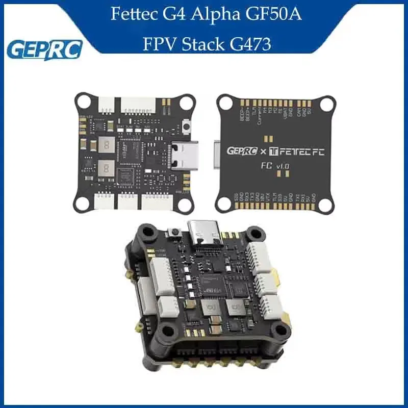 

GEPRC G473 Контроллер полета RC Инструмент FETTEC S2M Dshot2400 GF50A 4IN1 ESC для FPV Модель фристайла Fettec G4 Alpha GF50A FPV Stack