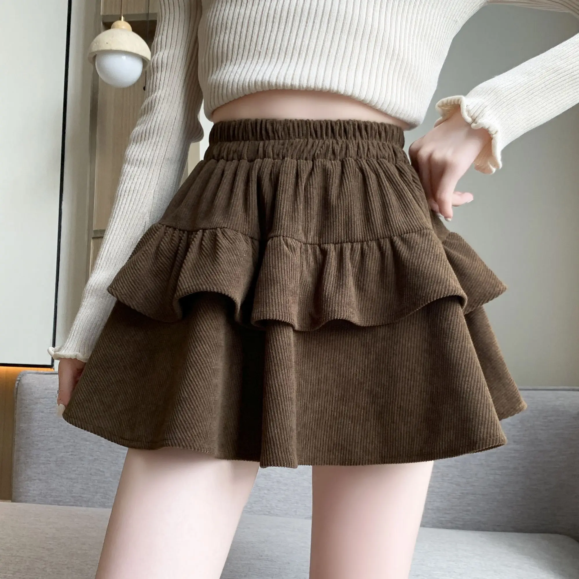 2024 Spring/Summer New High Waist Fluffy Skirt Slimming Short Skirt Half Skirt Women's Fashion Cake Skirt A-line Skirt