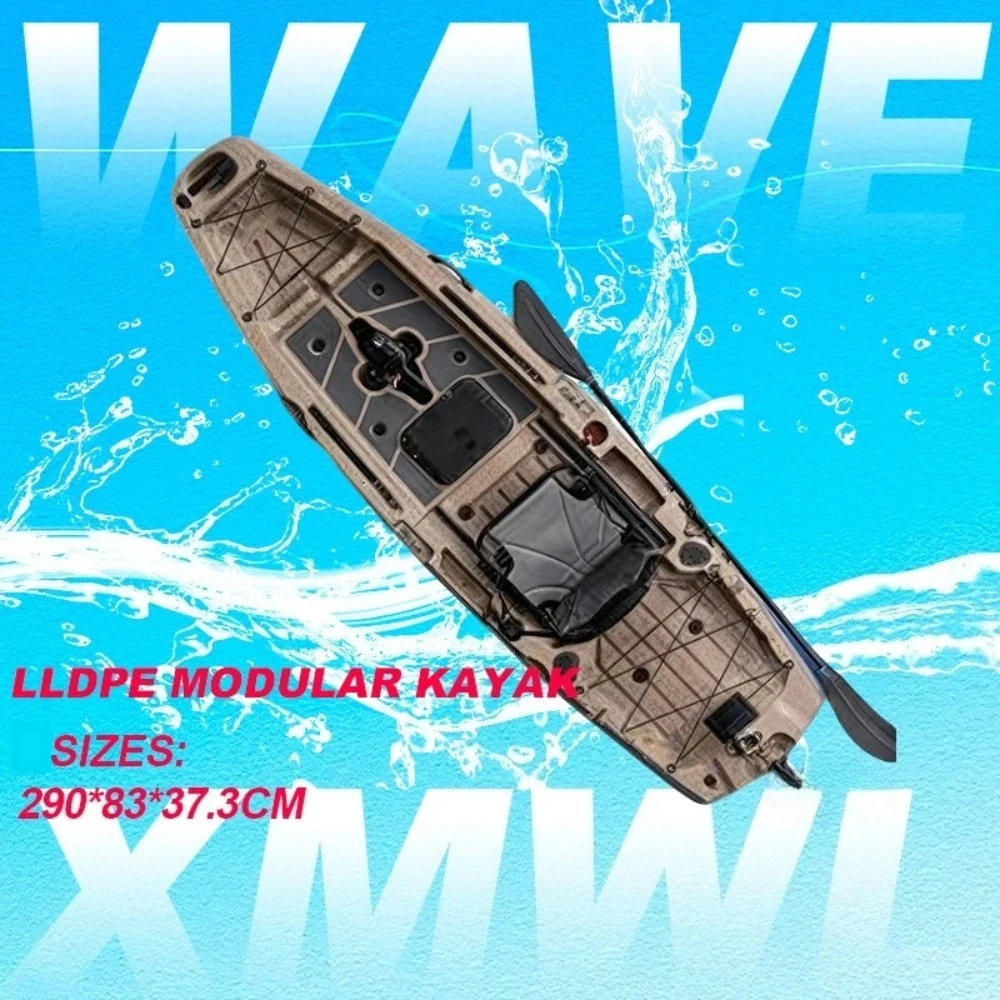 

LLDPE Modular Kayak With Engine Fishing Boat Canoe With Seat And Paddle Rotomolded Raft Portable For Drift Outdoor Fishing