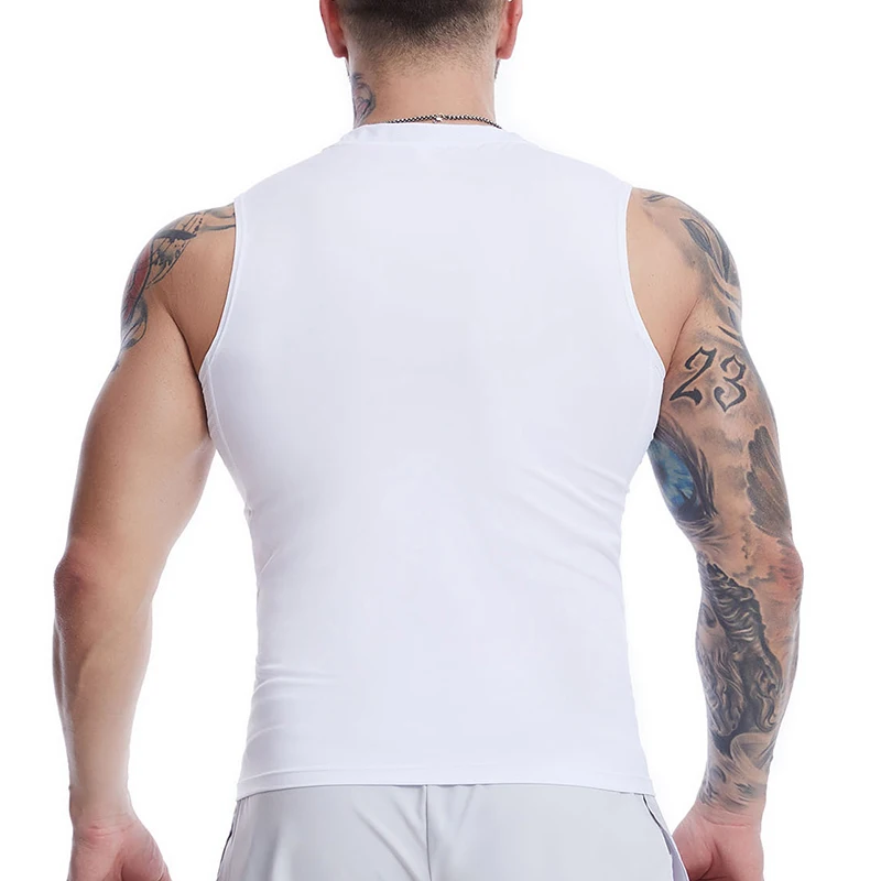 Ärmelloses Kompressionsshirt mit Totenkopf-Flügel-Print für Herren, sportliche, schnell trocknende Tanktops, Fitness-Workout-Lauf-Baselayers, Unterhemden – Detail 12