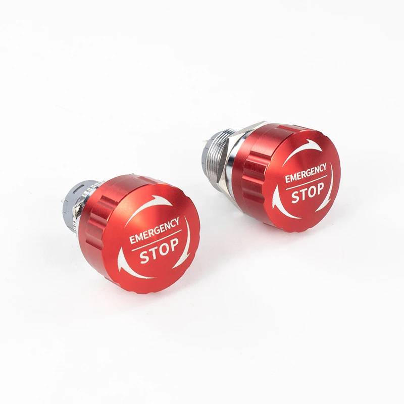 Metal emergency stop button mushroom emergency switch self-locking stop ultra short charging pile power outage 16/19/22mm