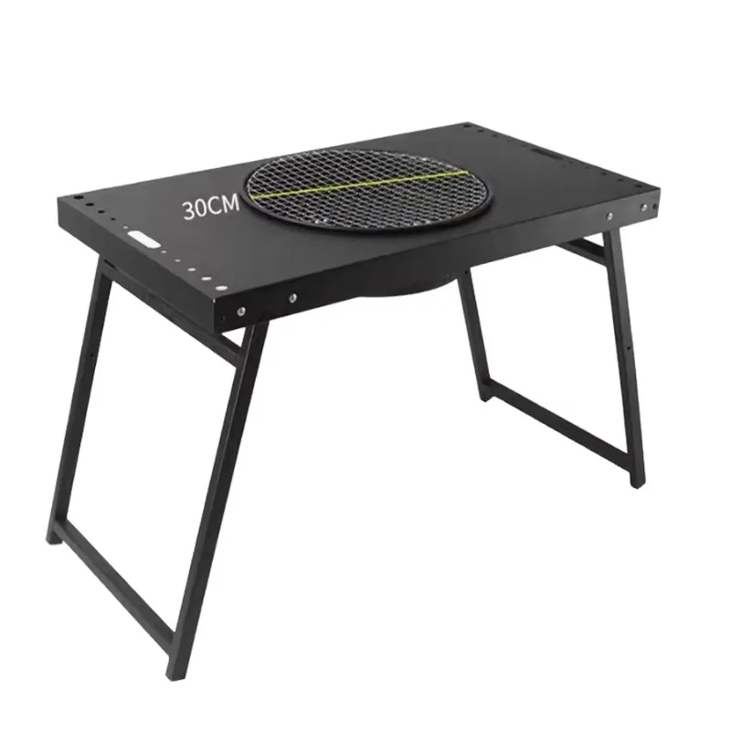 

Portable Outdoor Foldable Camping BBQ Dining Table Durable Steel Rack
