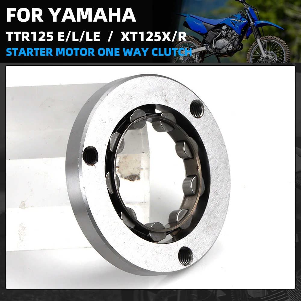 Motor de Arranque para Motocicleta, Embrague Unidireccional para Yamaha TTR 125 TTR125E TTR125L TTR125LE XT125R XT125X 4TU-15590-00, Placa de Montaje