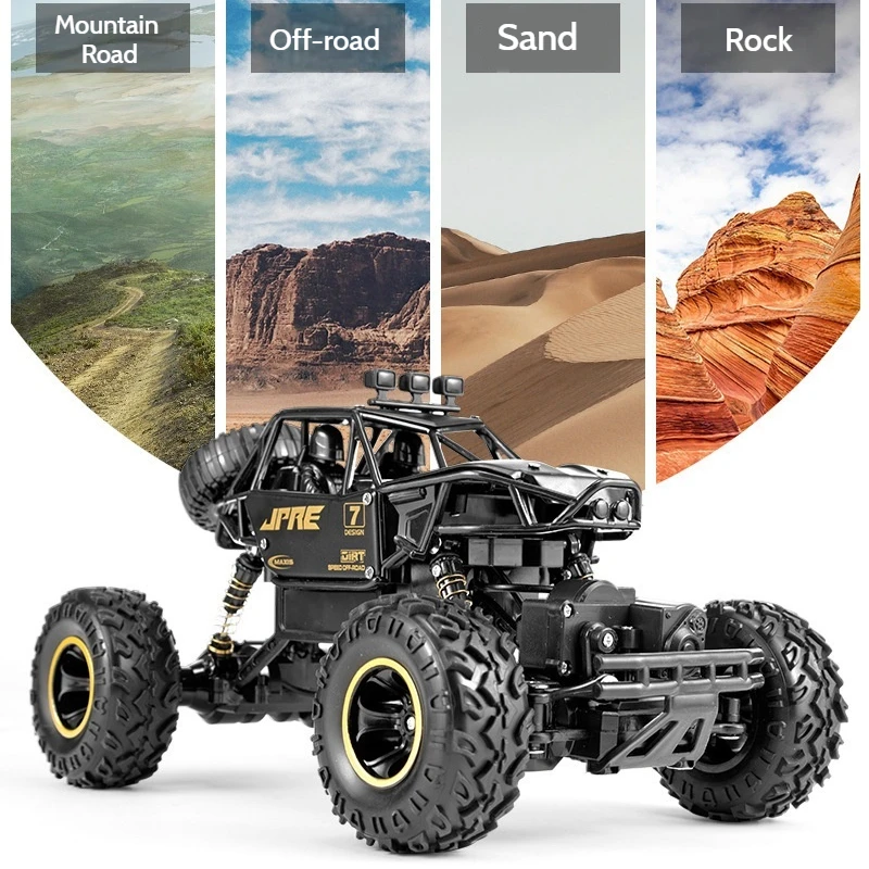 New 6241 Electric High-Speed 1:16 Off-Road Vehicle Alloy Remote Control Climbing Car Wireless Remote Control Toy Holiday Gift