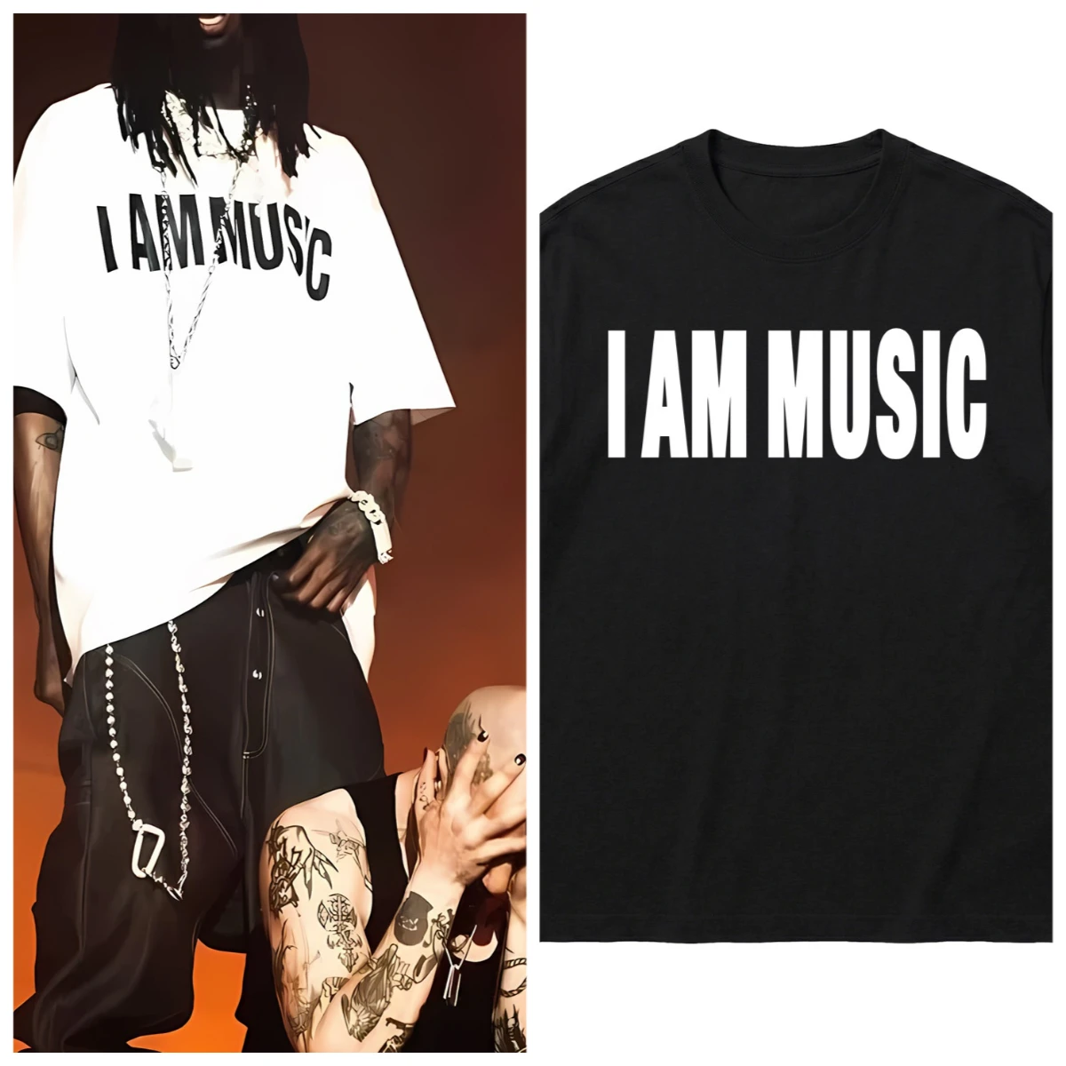 

Футболки I AM MUSIC из чистого хлопка с короткими рукавами в стиле Playboi Carti, с принтом альбома Opium YVL, для мужчин и женщин