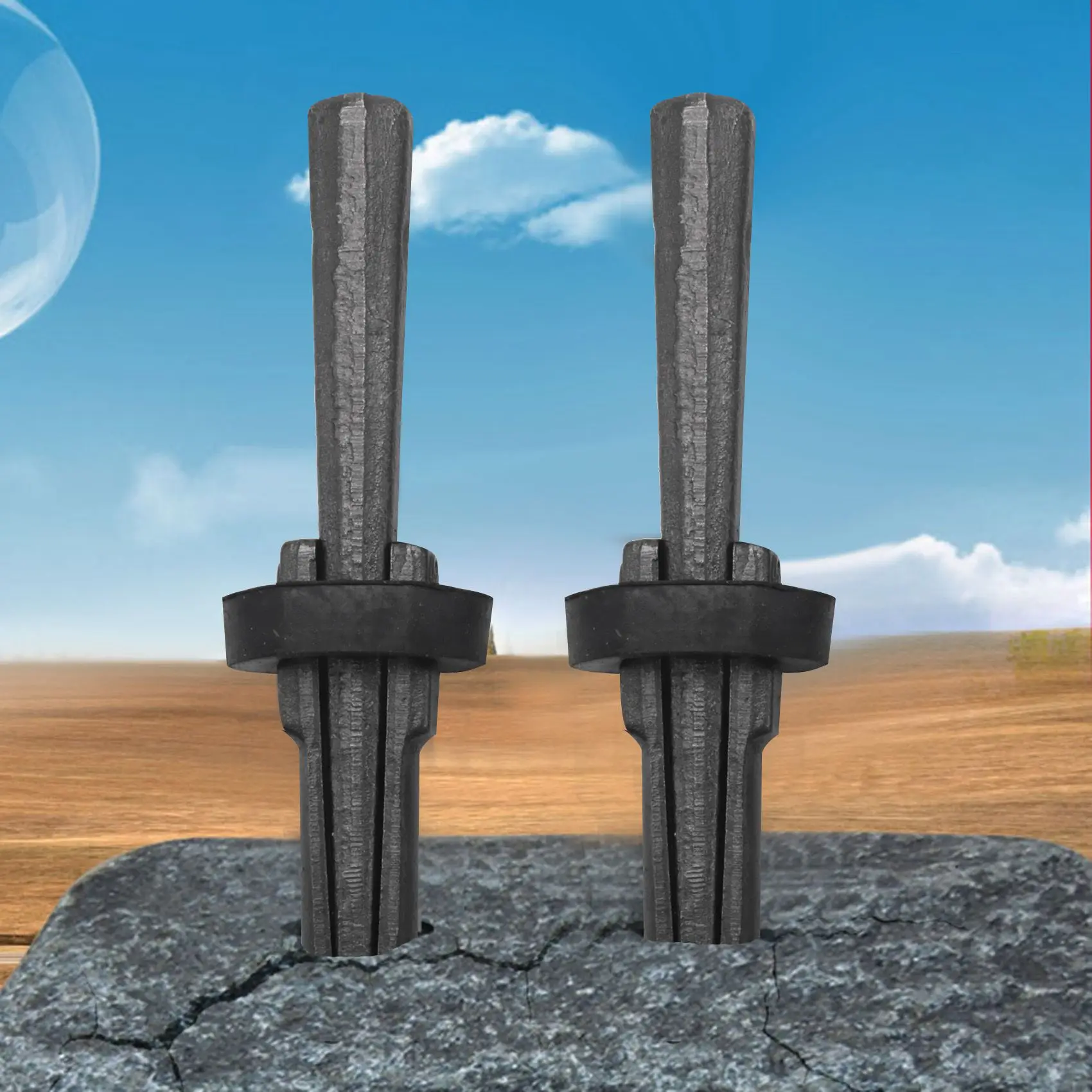3 Set pemecah batu 9/16in steker logam wedge dan bulu pengisi Beton batu pemisah alat tangan