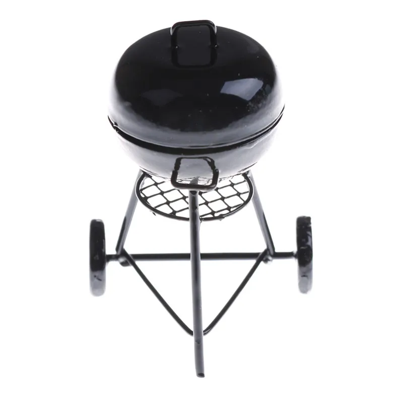 1:12 Dollhouse Miniature Black BBQ Grill Dollhouse Garden Outdoor Accessory