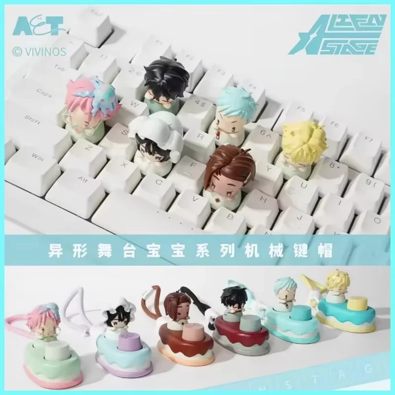 

Новая серия Alien Stage Baby Blind Box, механические колпачки для клавиш, модные модные украшения для клавиатуры, коллекция моделей игрушек
