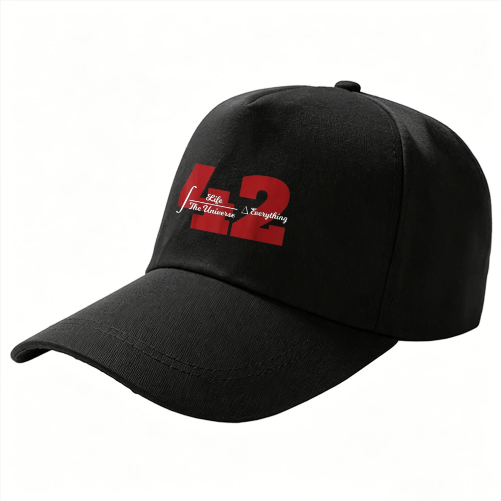 Men Women Adjustable Black Baseball Cap 42 Life The Universe and Everything Soft Cotton Casual Outdoor Sun Protection Gift