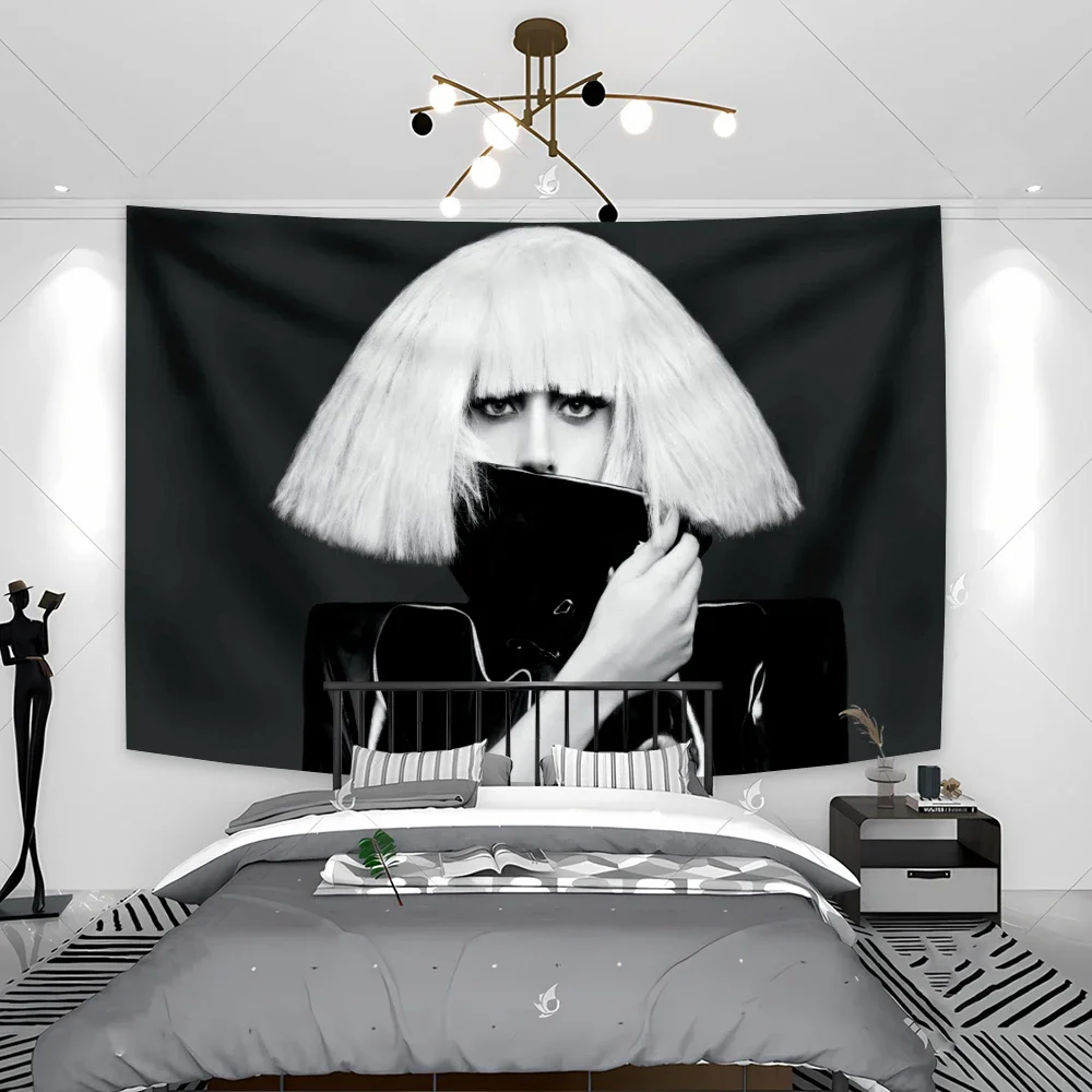 Ladys Gagas Hot Music tapestry Album Poster Wall   Mural Bedroom Bedside Display Home Decoration Canvas background cloth