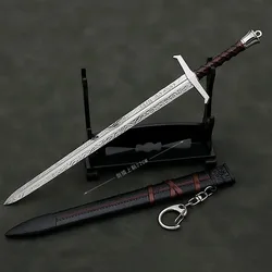 Arthur Pendragon Swords Medieval Katana Samurai Sword Uncut Blade Model Peripheral 22cm Keychain Collections Toys Dolls Gifts