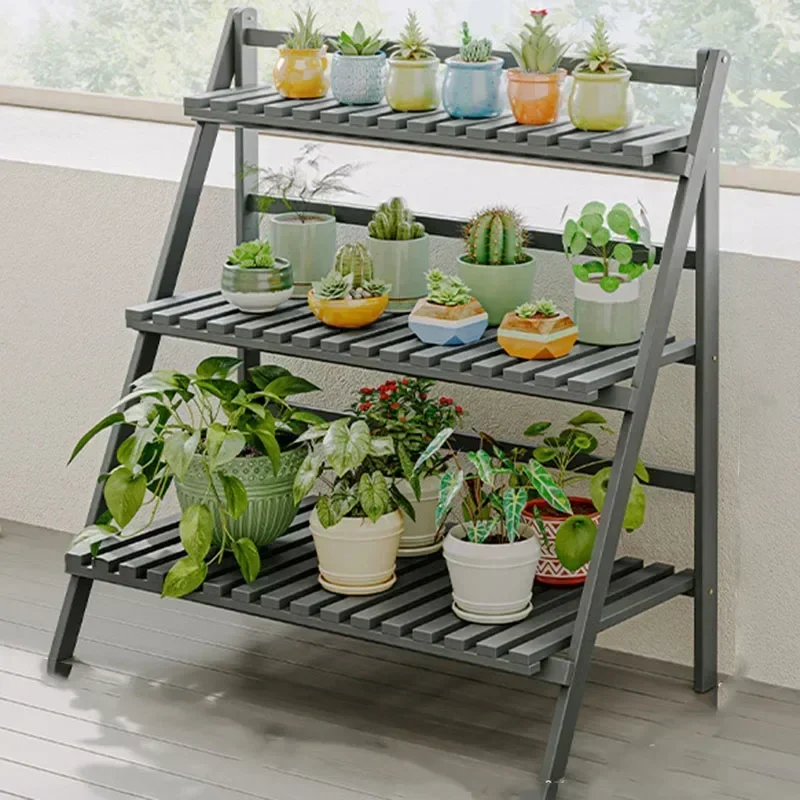 Tiered Outdoor Plant Shelf Bamboo Adjustable Corner Luxury Plant Shelf Universal