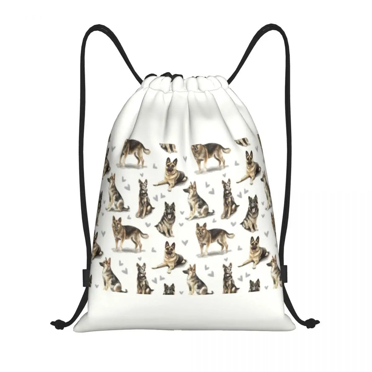

German Shepherd Puppy Drawstring Backpack Sports Gym Bag for Women Men Alsatian Wolf Dog Shopping Sackpack