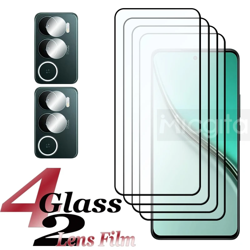 Next-Gen-Displayschutzfolie aus Glas für Realme P3 Lite + Soft-Fiber-Linsenfolien-Set, kratzfeste, klare Frontfolie