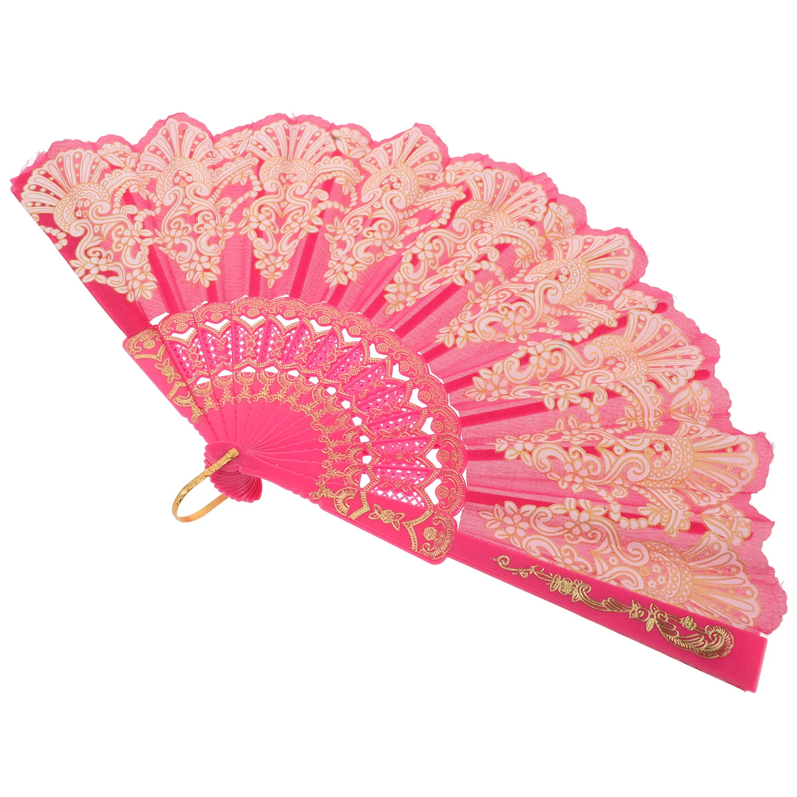 Luxury Chinese Style Folding Fan Handcrafted Noble Elegance Lightweight Portable Vintage Decorative Fan for Women Wedding Ball