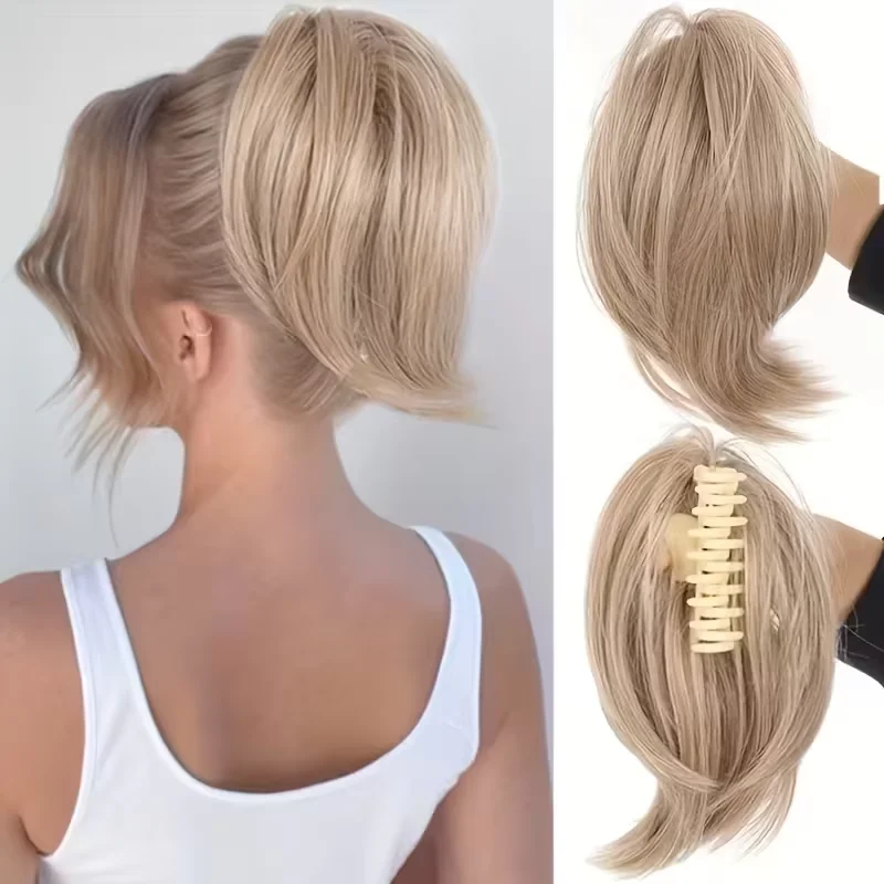 

For Short Hair: Synthetic Wavy Claw Clip Ponytail, Easy-to-use Hair Extension That Fits All Kinds of Everyday Scenarios