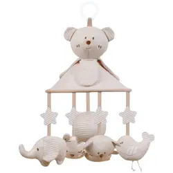 Bear Crib Mobile Cute Animals Nursery Mobile For Crib Skin-friendly Crib Mobile Spinner With Soothing Lullaby For Girls 0-6