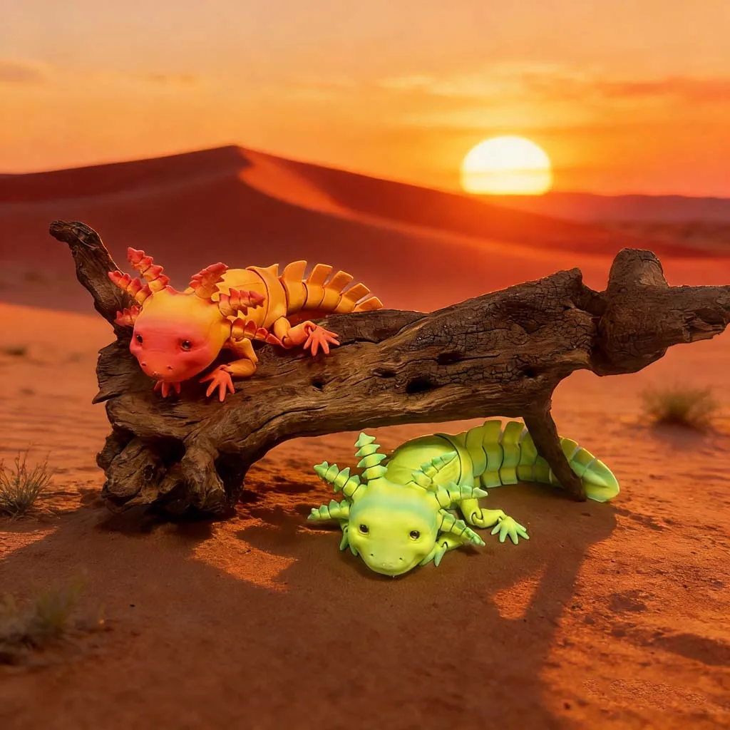 3D-gedruckte Salamander-Statue, flexibles 3D-gedrucktes Tier, bunte Figur-Statue, Geschenke, Valentinstag, 23 cm/9,06 Zoll – Detail 11