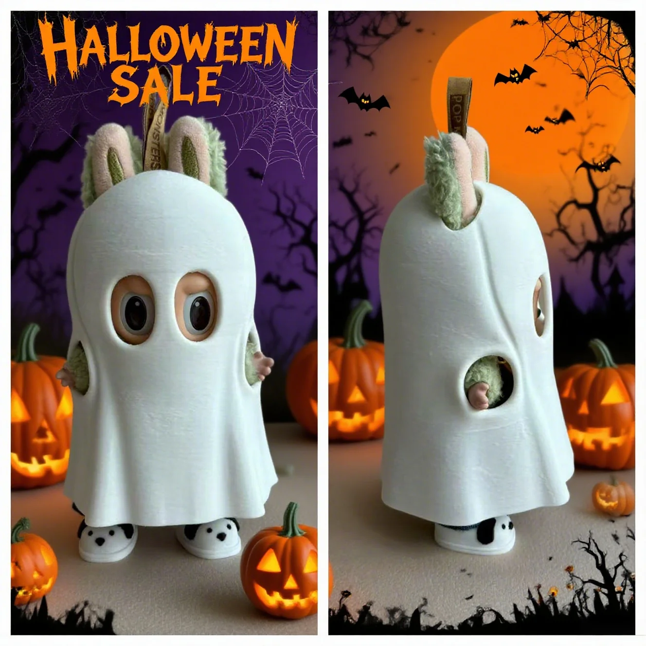 für 15 cm Labubu Halloween Kreative Geisterumhang Puppe Outfit Gruselige Niedliche Dekorationen Body Kinderspielzeug Cosplay Kleidung