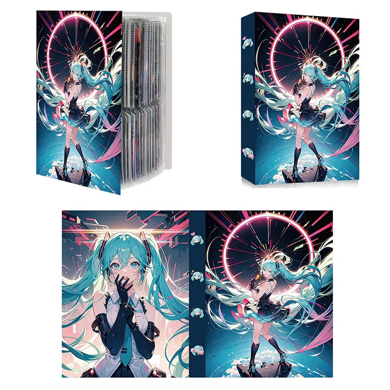 240PCS Virtual Idol Hatsune Miku Card Album Anime Peripheral Map Letter Folder Binder Notebook Game Rare Collection Gift Toy