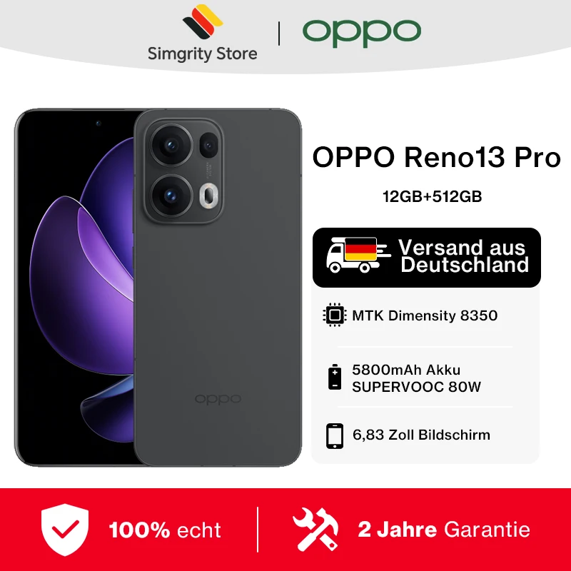 Smartphone OPPO Reno13 Pro 5G MTK Dimensity 8350 Écran AMOLED 6,83 pouces 120 Hz Appareil photo principal 50 Mpx Batterie 5800 mAh Smartphone OPPO Reno13 Pro 5G MTK Dimensity 8350 Écran AMOLED 6,83 pouces 120 Hz Appareil photo principal 50 Mpx Batterie 5800 mAh