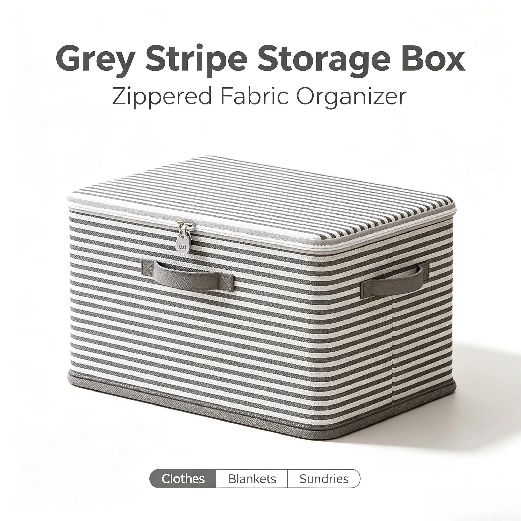 Foldable Non‑Woven Storage Box With Combination Lock Striped Pattern Zipper Lidded Clothes Quilt Organizer Bin Dual Handles Hous
