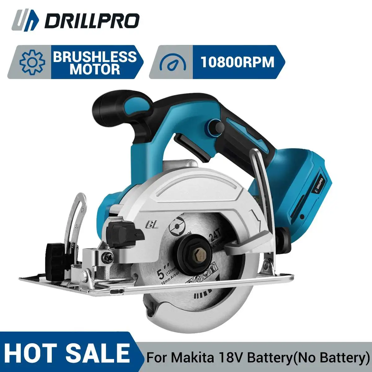 Drillpro-mini Serra Circular Elétrica sem Escova Ferramenta Elétrica para Trabalhar Madeira 045 ° Adjustbale 125 mm 18v Bateria