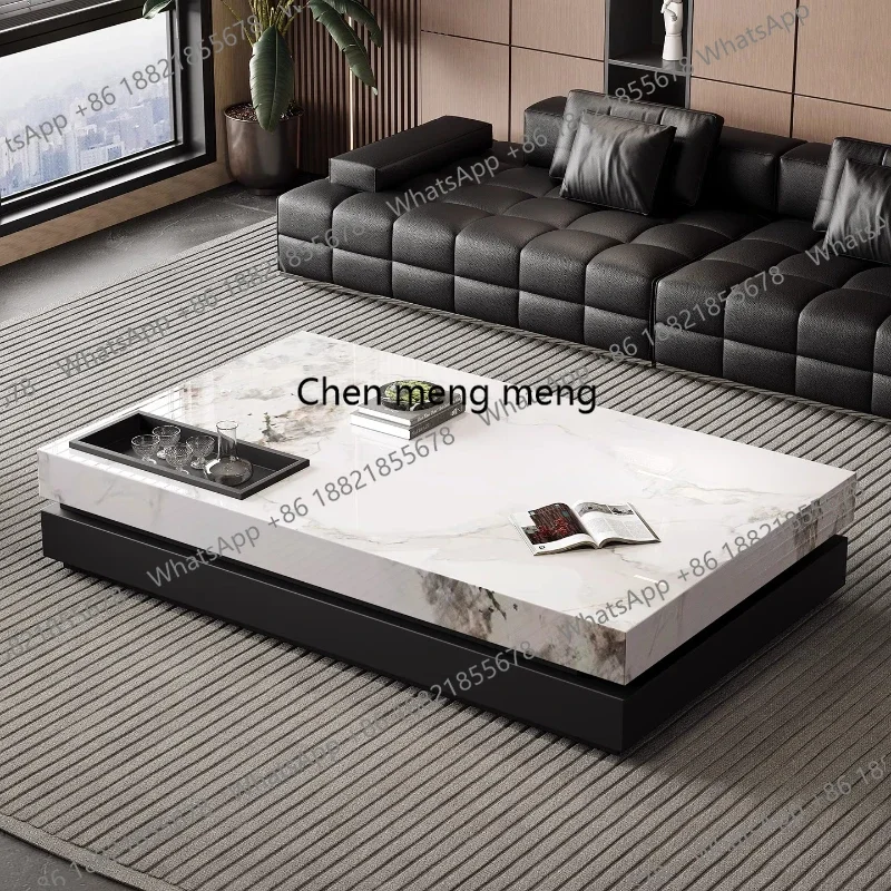

minimalist rock plate coffee table Nordic elegant luxury high-end center tables for living room design mesas de centro furniture