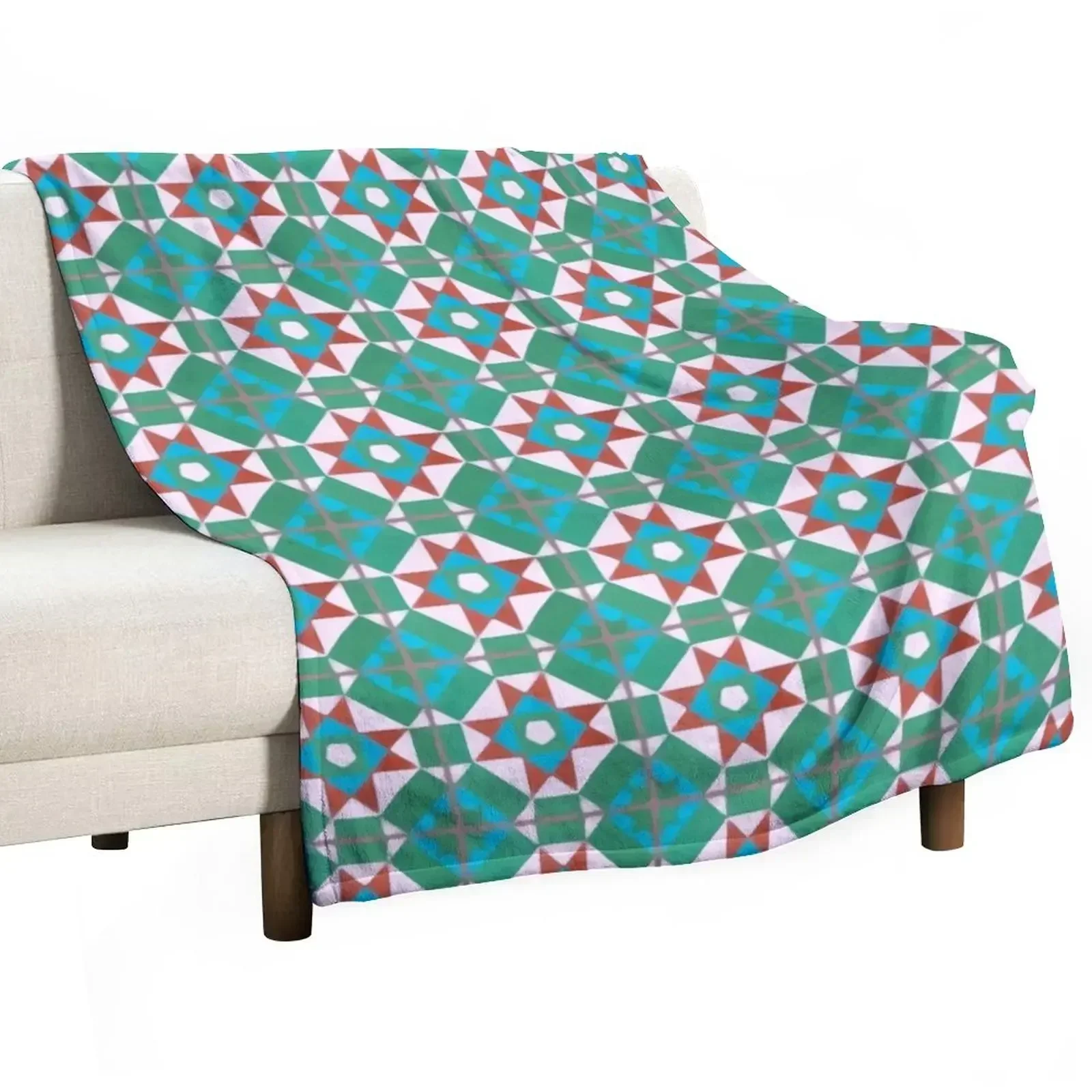 

Floor Series: Peranakan Tiles 45 Throw Blanket Bed Fashionable For Decorative Sofa Bed Blankets