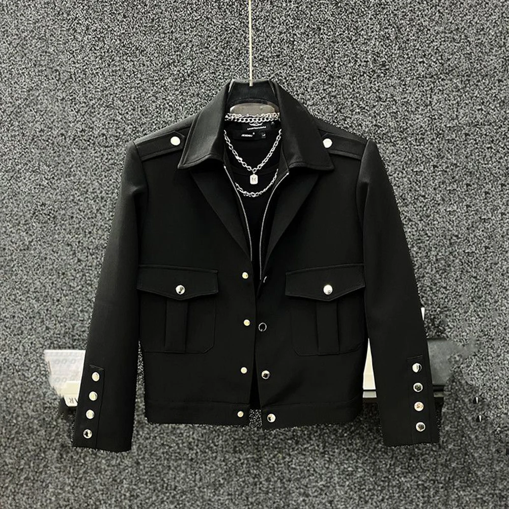 2025 Winter New Men's Solid Color Short Jacket Unisex American Retro Fashion Trendy High Street Loose Casual Niche Men's Top