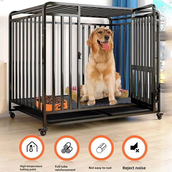 Best-Selling Easy-to-Carry Metal Kennel Mult-Size Folding Dog Cage With Plastic Tray Cheap Price Iron Material