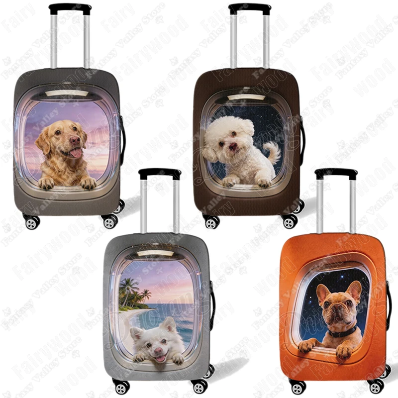 

Чехол для чемодана с графическим принтом милых собак и животных, 18-30 дюймов, для путешествий, защитный чехол для чемодана-тележки с изображением щенка