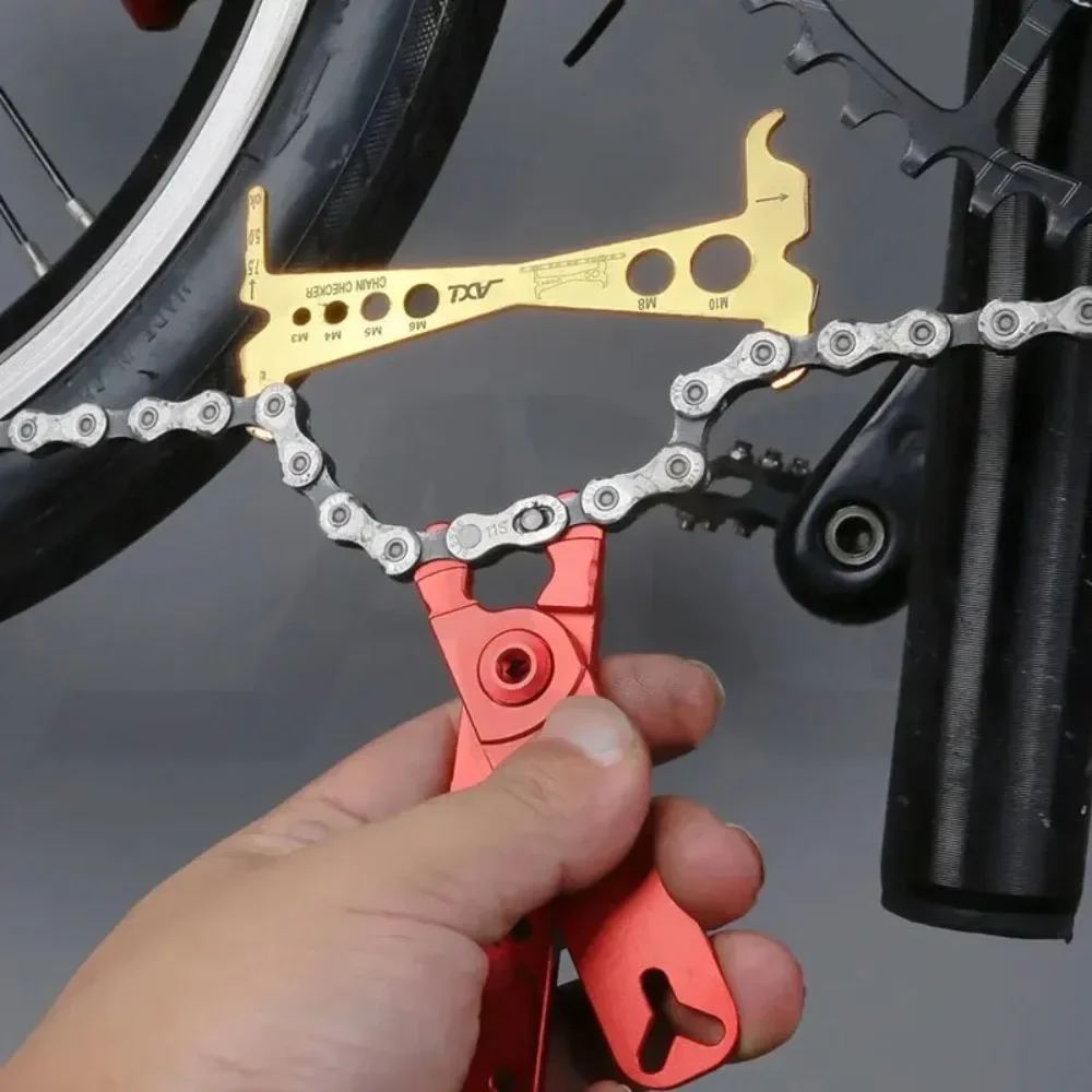 AXI Bike Chain Repair Tool Mountain Road Chains Gauge Measurement Ruler Bike Wear Checker Indicator Replacement Accessories