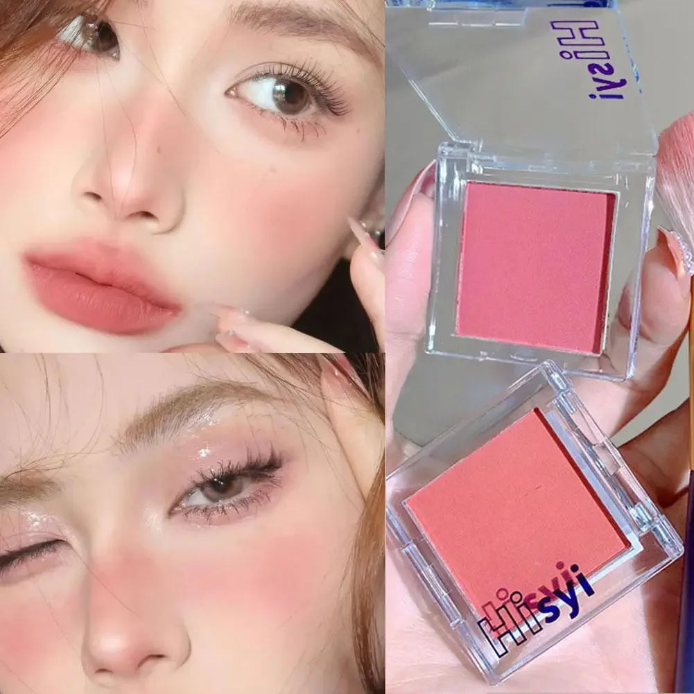 Paleta de rubor monocromática, colorete de tinte de mejillas de espino rosa, polvo Natural, maquillaje facial, paleta de sombra de contorno de colorete mate, cosmético