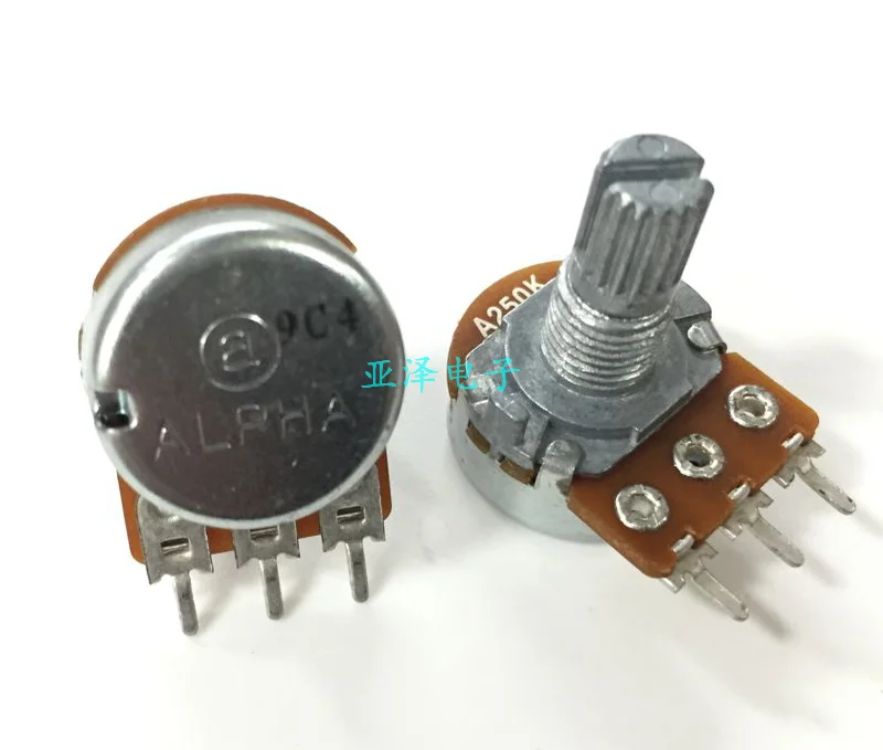 

Taiwan ALPHA 16 single link volume potentiometer three pin A250K axis length 15MM