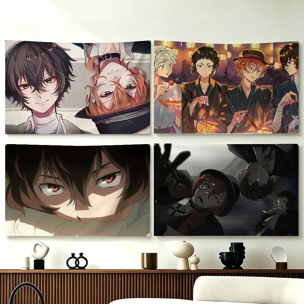 

Anime B-Bungo S-Stray D-Dogs Funny Flags for Bedrooms Home Decor Items Outdoor Decors Garage Decoration Flaga