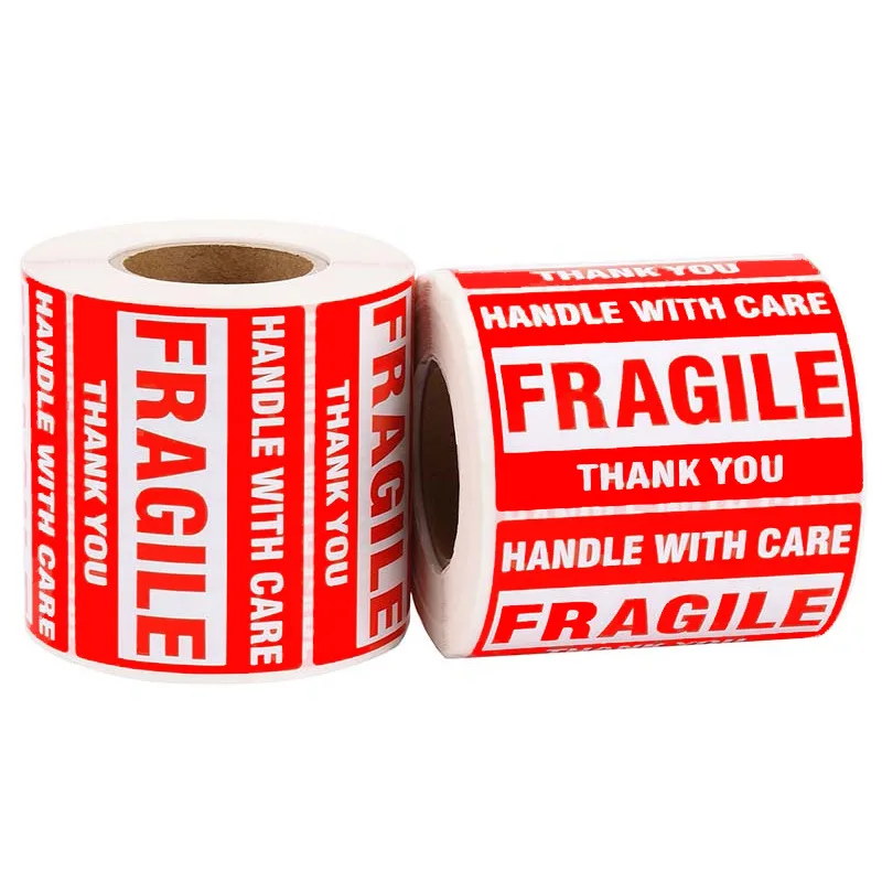 250-500pcs Fragile Stickers Warning Label Sticker Handle With Care Don't Stack or Drop Sticker Shipping Express Label for Goods