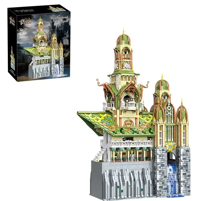 Europese Elf City Bouwstenen Set Negen-in-een Giant Palace Modellen Bakstenen Desktop Decoratie Diy Speelgoed Voor Kinderen Vakantiecadeaus