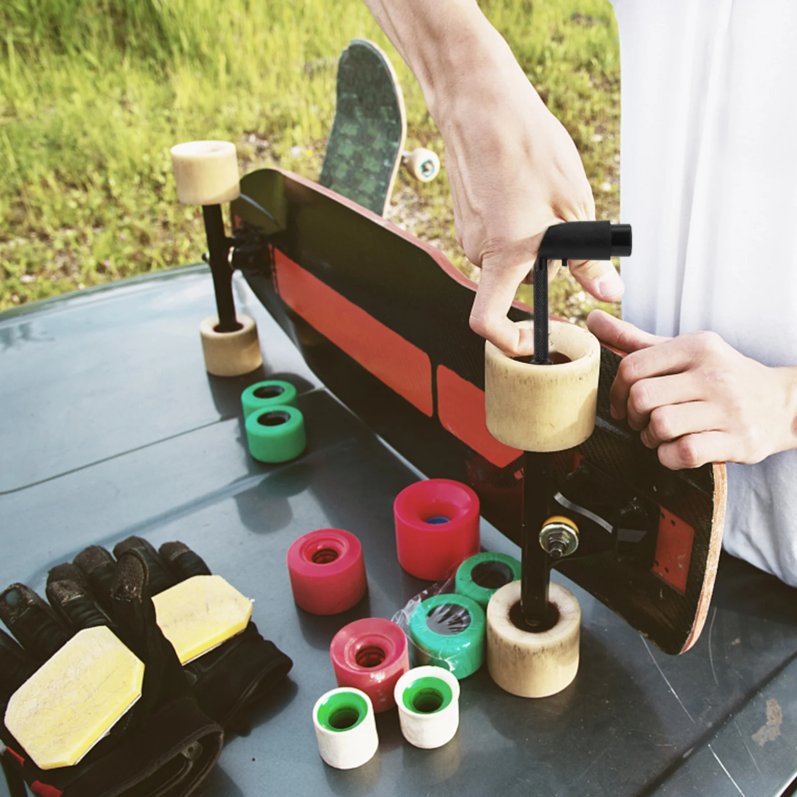 

T-Tool For Skateboard Black Compact Multi-Function Wrench Repair Tool All In One Screwdriver Skate Longboard Accessories