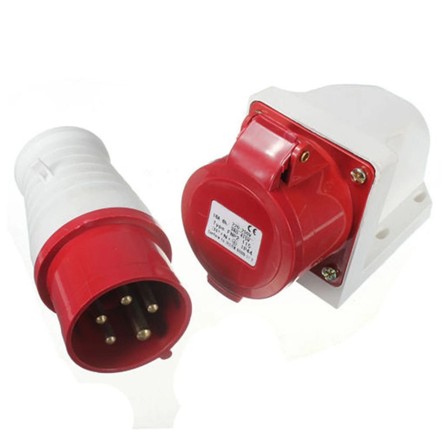 LLCS-3X 16 Amp 5 Pin Plug & Socket Weatherproof IP44 3 Phase 380-415V 3P + N + Earth 16A