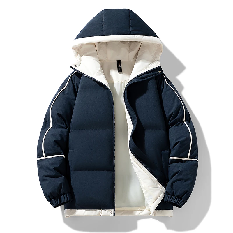 Puffer Jacket Men Thick Warm Winter Jacket Men Solid Parkas Unisex Hooded Coats Outwear Fashion Casual Couple Clothing Top