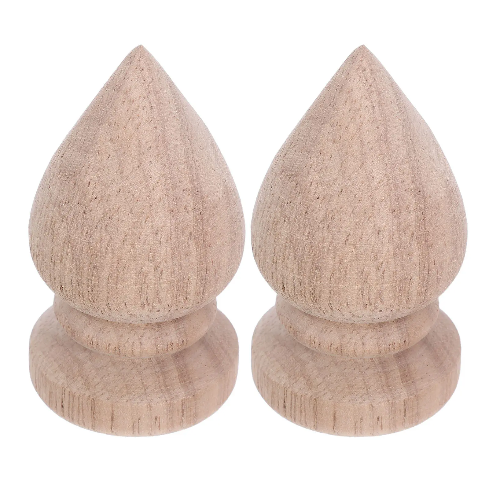 Picture 5: 2Pcs Natural Solid Wood Round Ball Stair Baluster Finials Smooth Handrail Grip Decorative Wooden Post Caps for Staircase Bed