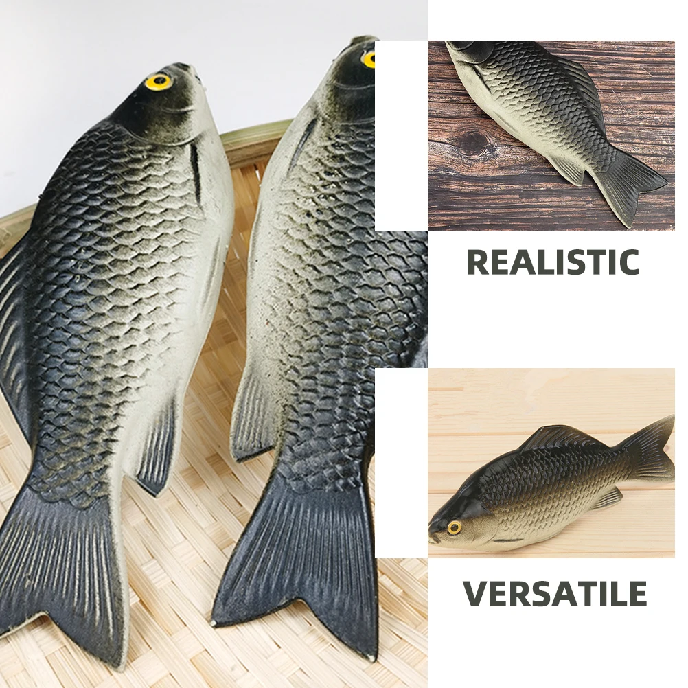 

4pcs Simulated Black Fish Artificial Small Fake Toys Decoration Ornament Models Plastic Lightweight Portable Design Perfect
