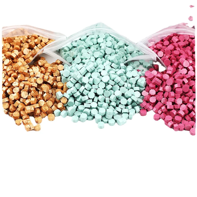 500g Lacquer Wax Particles Octagonal Transparent Color Mixed Color Diy Vintage Hand Account Gift Letter Decoration Seal