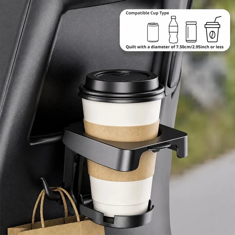 SEAMETAL Car Door Cup Holder Universal Back Clip Hooks Design Drink Rack Organizer Foldable Car Motorcycle Water Cup Holder - view 2